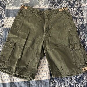 Triple 5 Soul 555 Cargo Shorts  E89 RARE Sz 34 Green Streetwear